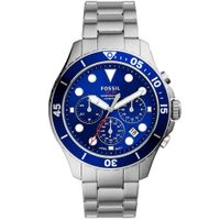 Reloj Fossil FB-03 FS5724 Fecha Cronómetro Acero Inoxidable Plateado Azul
