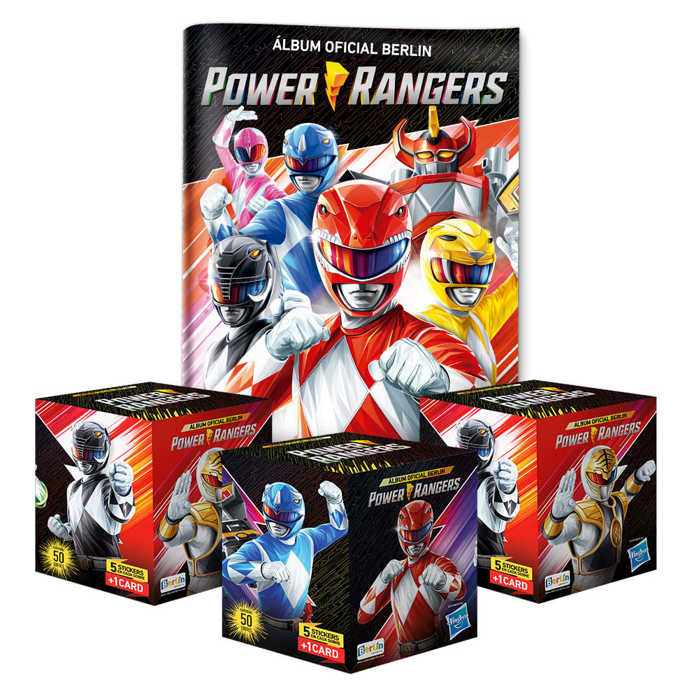 Álbum Power Rangers Editorial Berlin Tapa Blanda + 3 Cajitas (150 Sobres)