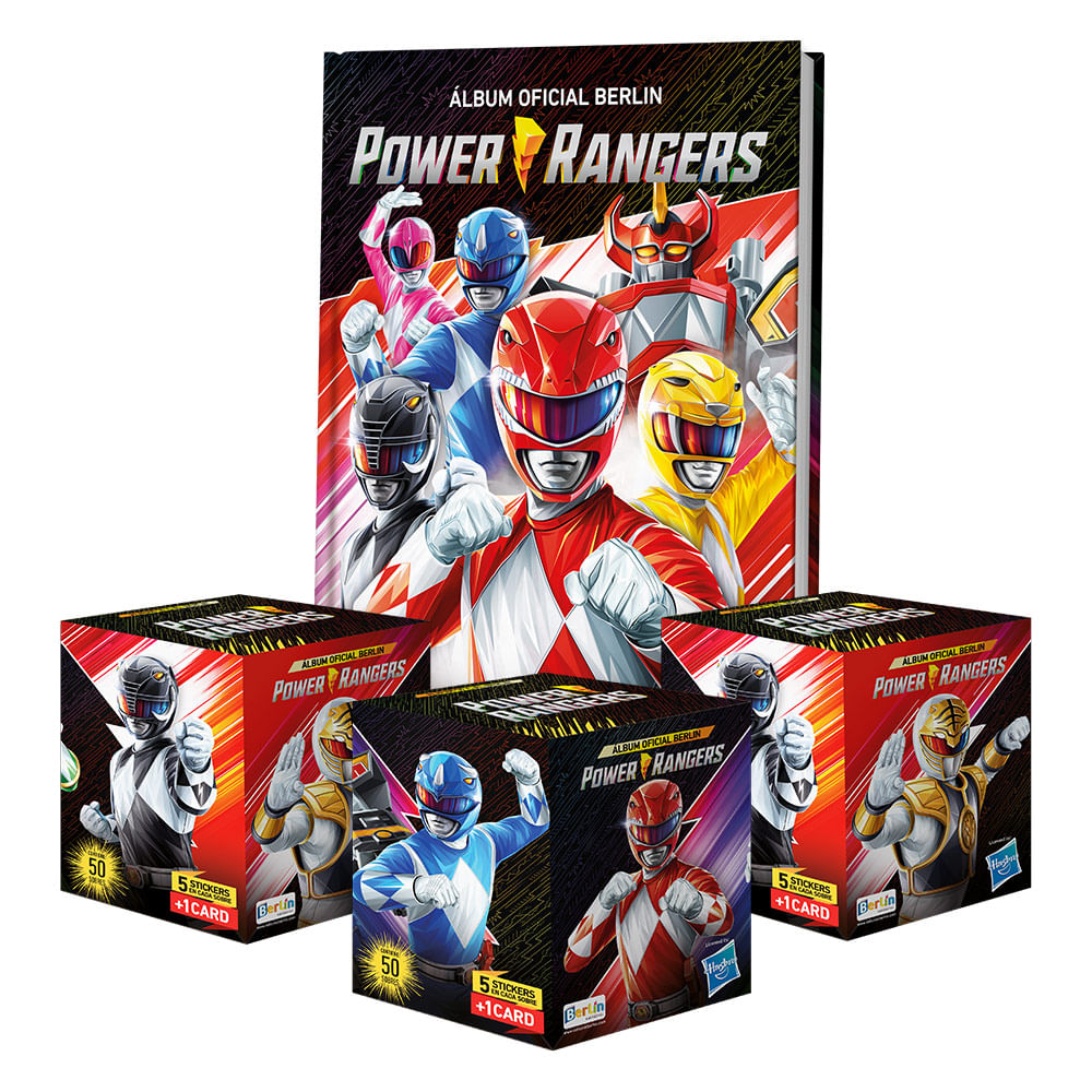 Álbum Power Rangers Editorial Berlin Tapa Dura + 3 Cajitas (150 Sobres)