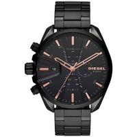 Reloj Diesel MS9 Chrono DZ4524 Fecha Cronometro Acero inoxidable Negro Oro Rosado