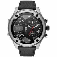 Reloj Diesel Boltdown DZ7415 Triple Hora Fecha Cronometro Correa de Cuero Negro