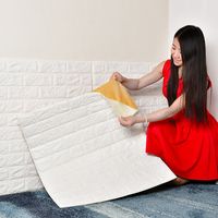 Papel tapiz adhesivo blanco ladrillo Grueso