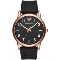 Reloj Emporio Armani Luigi AR11097 Fecha Correa Silicona Oro Rosado