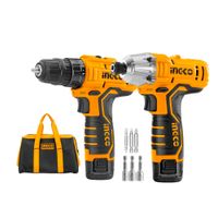 Kit Ingco Taladro 12V 3/8"" 20Nm + Atornillador 12V 1/4"" 100Nm