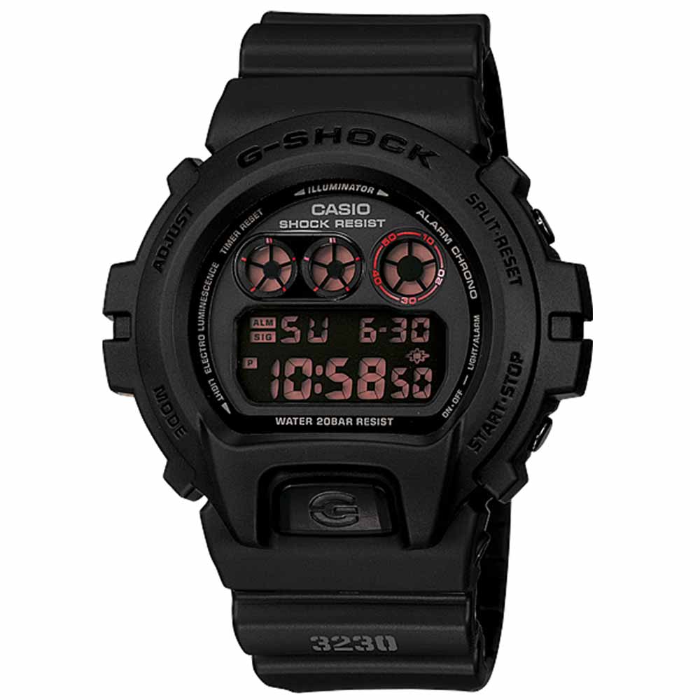 Reloj Casio G-Shock DW-6900MS-1 Digital Acuático Luz de Fondo Resina Negro