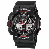 Reloj Casio G-Shock GA100-1A4 Digital Analogico Luz Automática Resina Negro Rojo