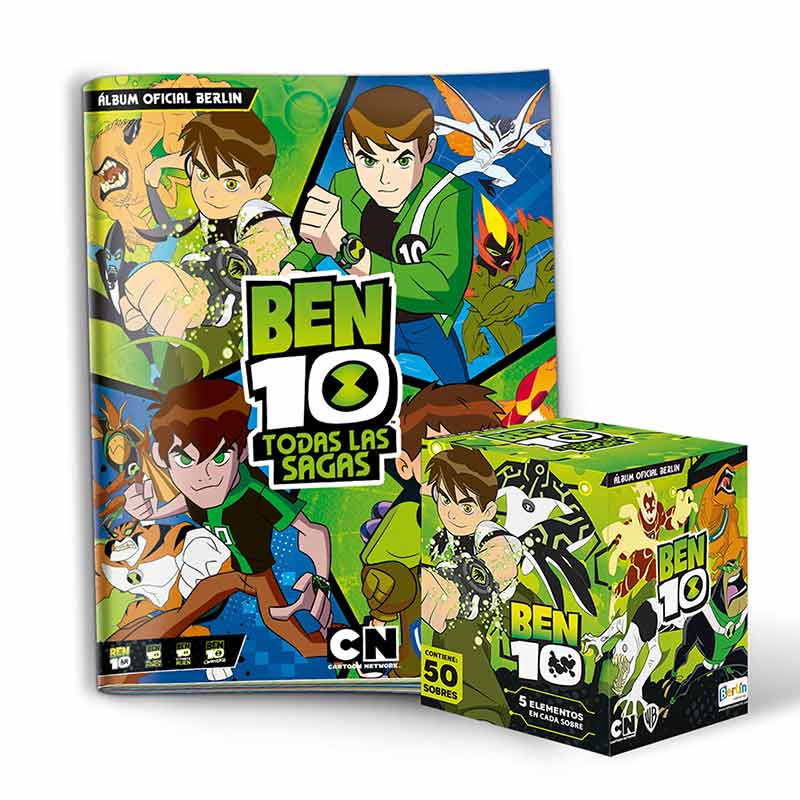 Álbum Ben 10 Editorial Berlin Tapa Blanda + 1 Cajita (50 Sobres)