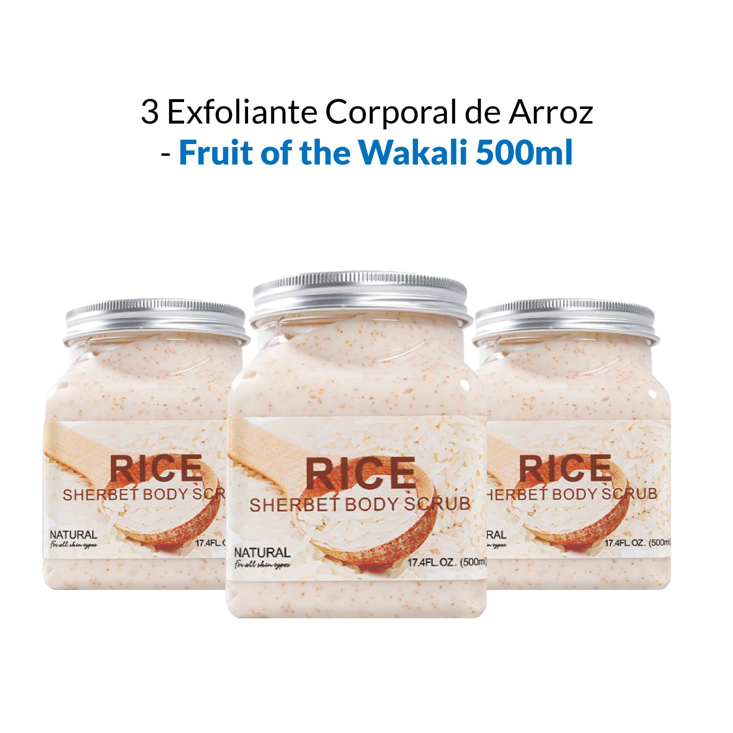 3 Exfoliante Corporal de Arroz - Fruit of the Wakali 500ml