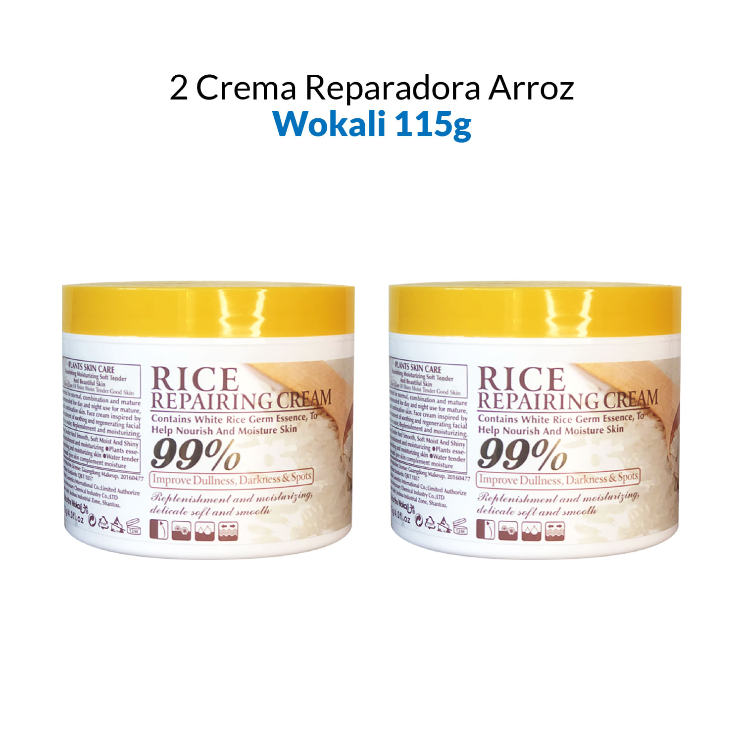 2 Crema Reparadora Arroz Wakali 115g