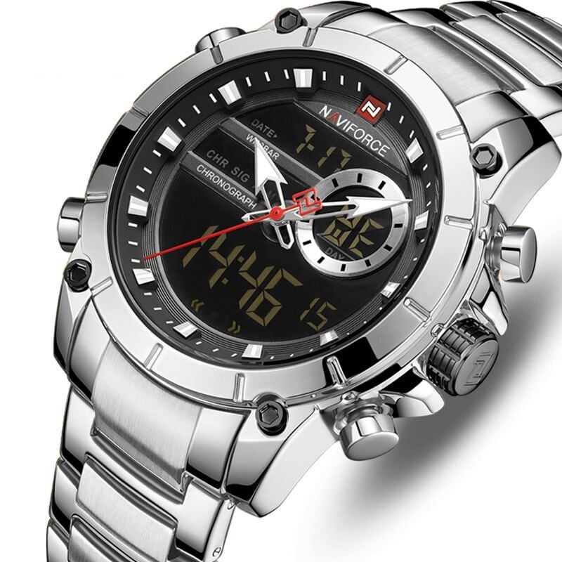 Reloj Hombre NAVIFORCE 9163 Plateado Análogo-Digital