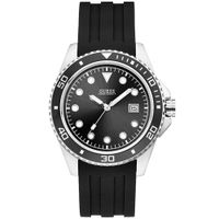 Reloj Guess Crew W1109G1 Correa de Silicona Negro Plateado