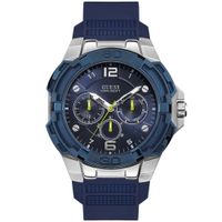 Reloj Guess Genesis W1254G1 Multifuncional Silicona Azul Plateado