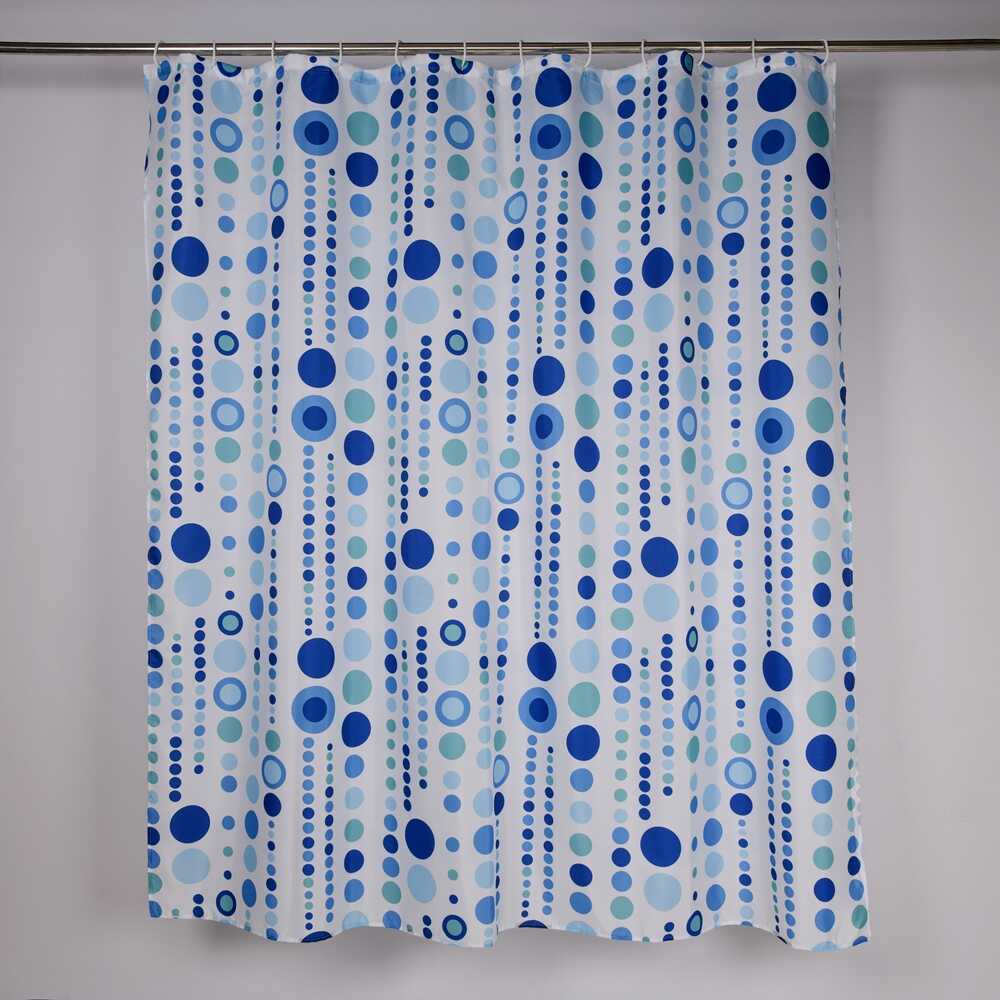 Cortina de Baño con Aros Naranja 180x180cm Poly Bubbles