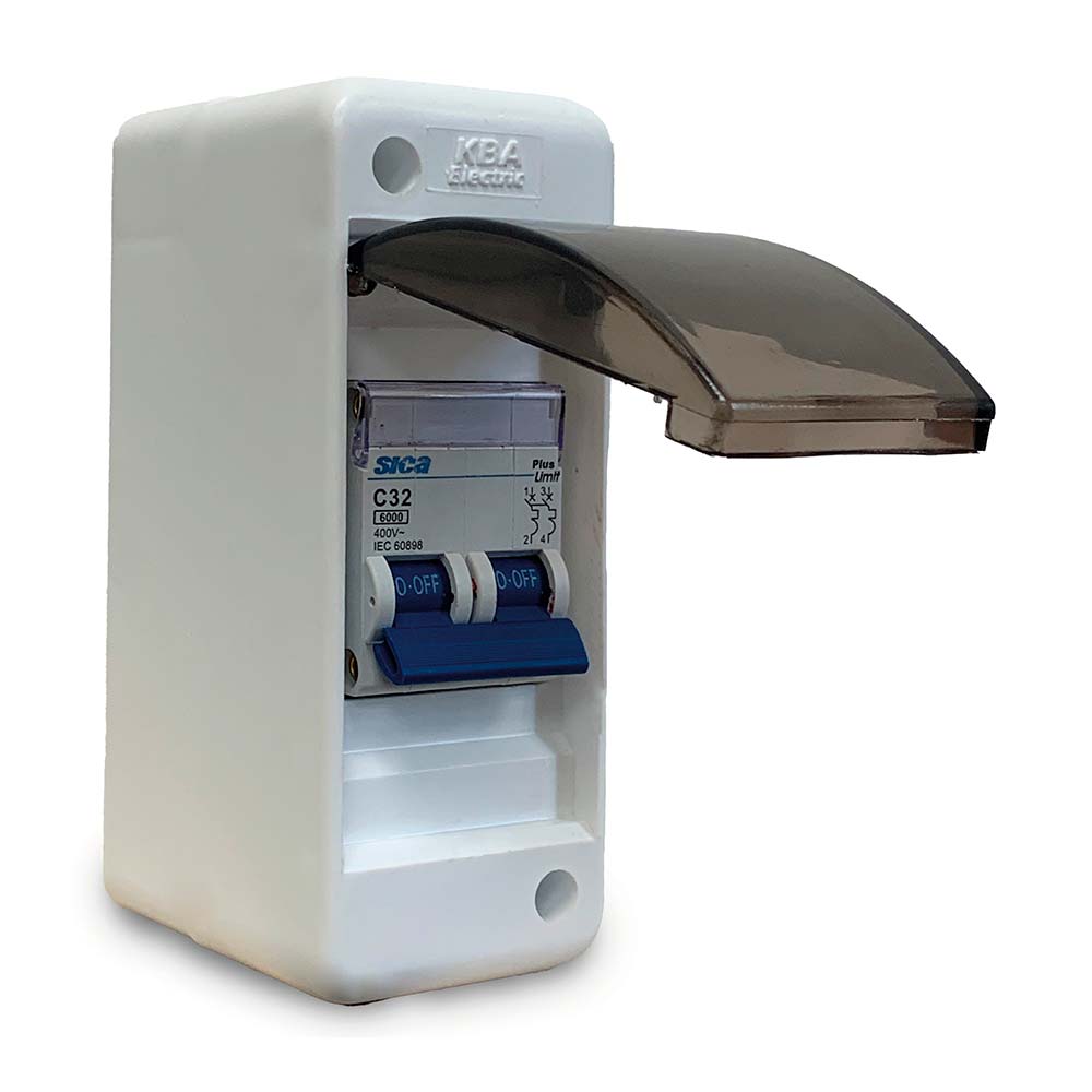 Interruptor termomagnético Sica 32a + Tablero 2 polos