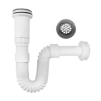Trampa corrugada 76cm con desague y conector Sol