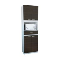 Mueble para Microondas Bau 4 Puertas 1 Cajón - Blanco / Wengue Tuhome