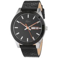 Reloj Lacoste Legacy 2010982 Fecha Acero Inoxidable Correa de Cuero Negro