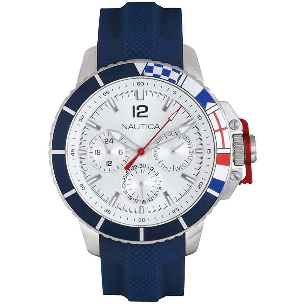 Reloj Nautica Bay Ho NAPBHP903 Correa de Silicona Azul Plateado