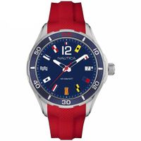 Reloj Nautica NST 1 NAPNSI803 Fecha Correa de Silicona Rojo Azul