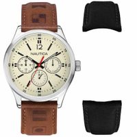 Reloj Nautica NCT 1 NAPNTI806 Set 2 Correas Negro Marrón