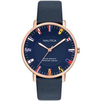 Reloj Nautica Caprera NAPCRF907 Correa de Cuero Azul Acero Oro Rosado