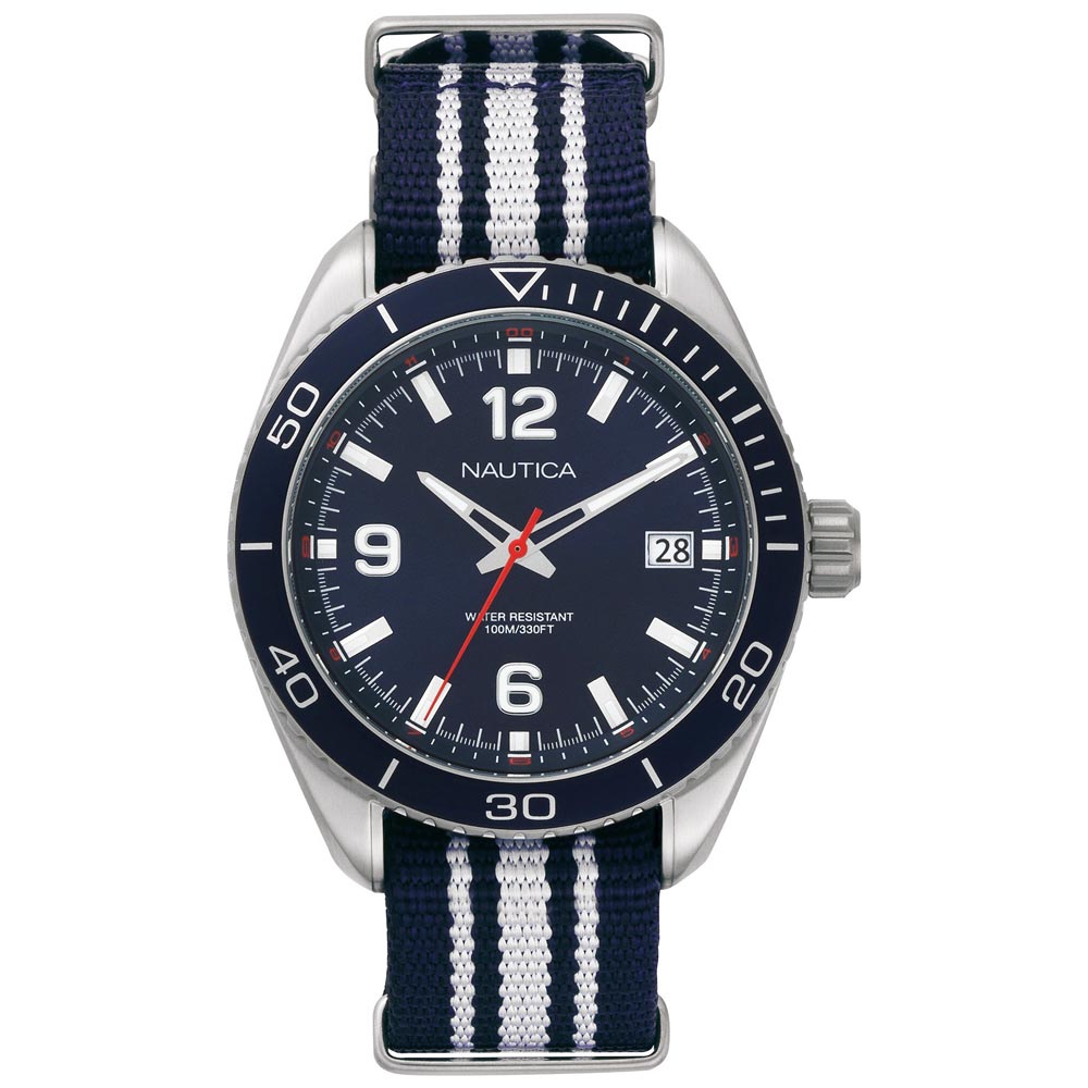 Reloj Nautica Key Biscayne NAPKBN001 Fecha Azul Blanco