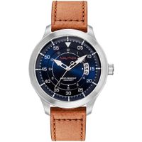 Reloj Nautica Point Loma NAPPLP901 Fecha Correa de Cuero Marrón Azul