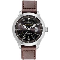 Reloj Nautica Point Loma NAPPLP903 Fecha Correa de Cuero Marrón Negro