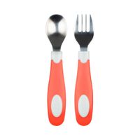 Set de cuchara y tenedor de agarre suave - Rojo