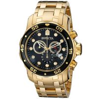 Reloj Invicta Pro Diver 0072 Fecha Cronometro Acero Inooxidable Dorado Negro