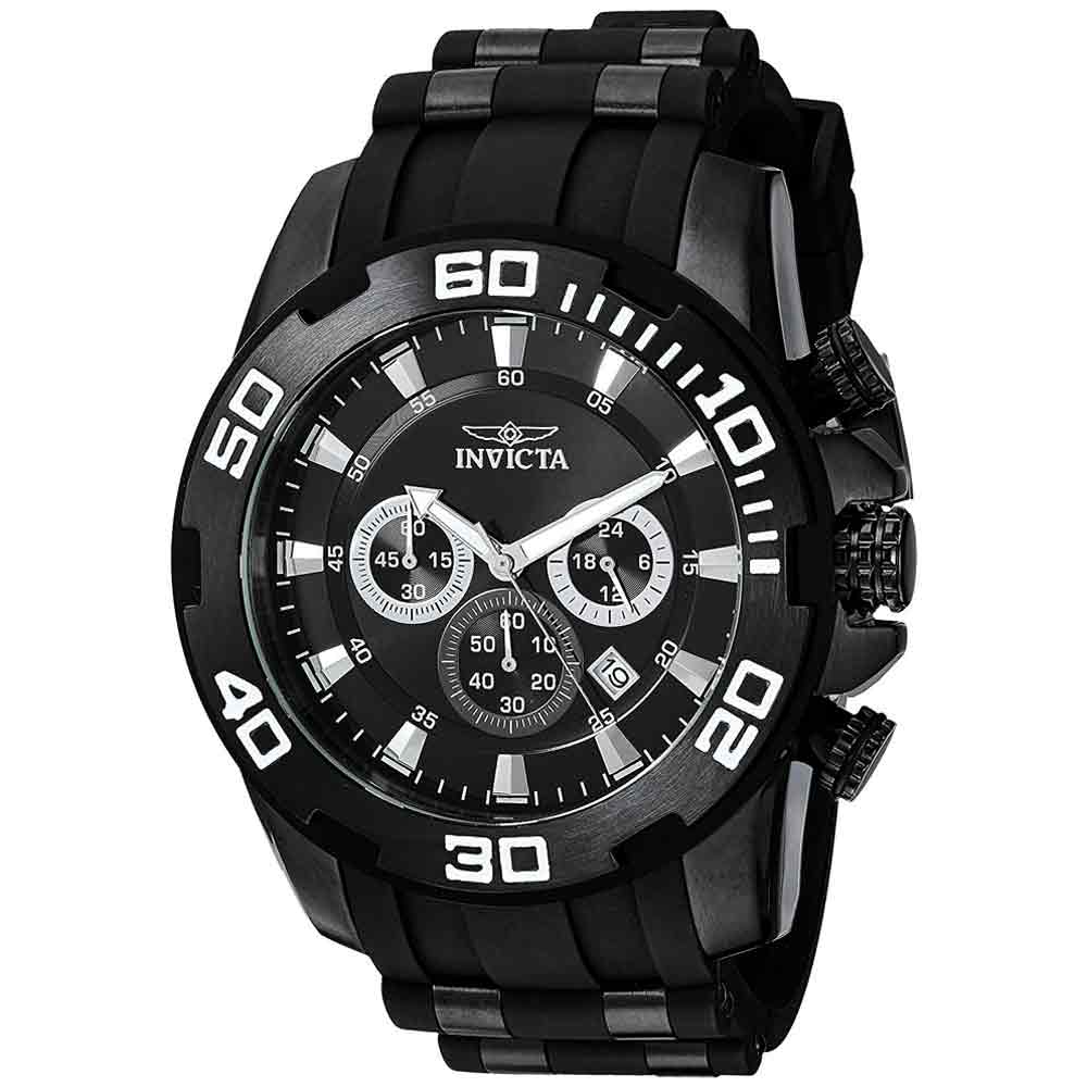 Reloj Invicta Pro Diver 22338 Fecha Cronometro Correa Silicona Negro
