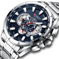 Reloj Lujo CURREN 8363 Azul/Plata Cuarzo Cronógrafo - copy