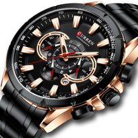 Reloj Lujo Hombre CURREN 8363 Negro Cuarzo Cronógrafo