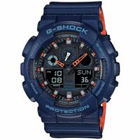 Reloj Casio G-Shock GA100L-2A Digital Analógico Acuático Resina Azul Naranja
