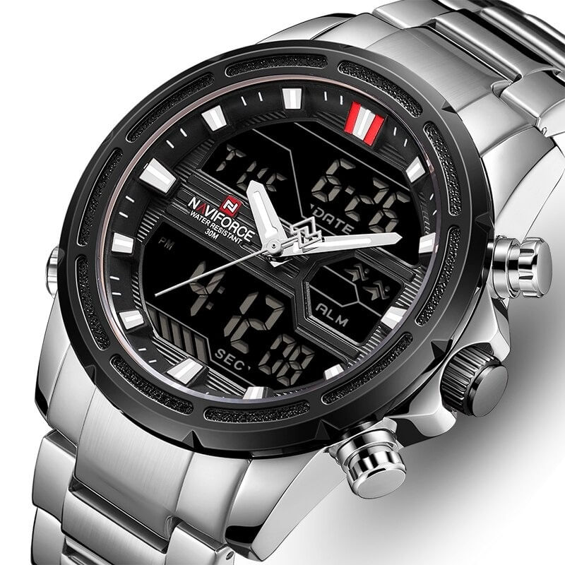 Reloj Hombre NAVIFORCE 9138 Plateado Análogo-Digital