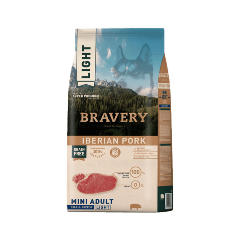 Alimento Perro Peq Light Adulto Bravery Cerdo Ibérico 2Kg