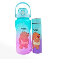 TOMATODO 2 LITROS MAS TERMO DIGITAL 500 ML  COLOR CELESTE Y LIMA