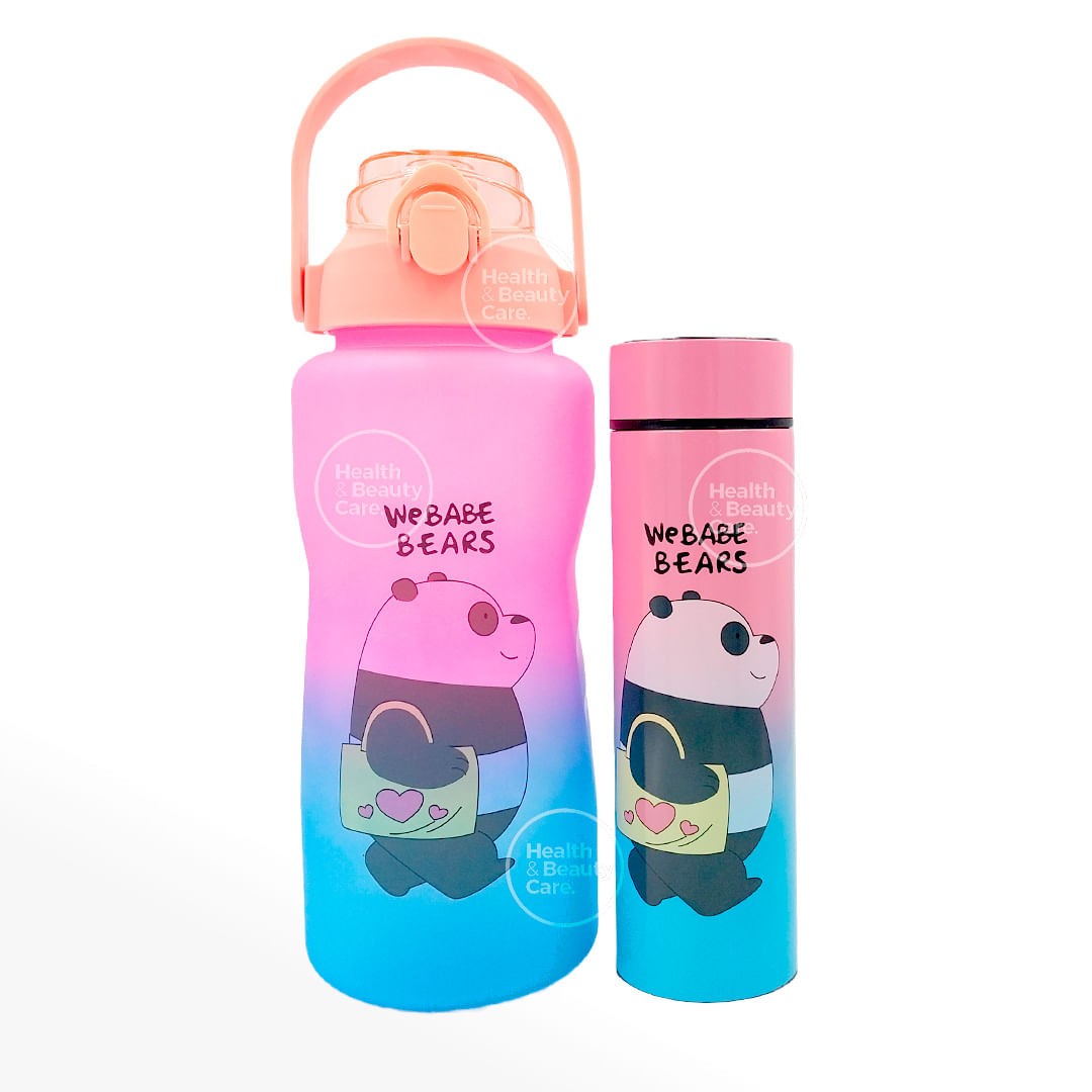 TOMATODO 2 LITROS MAS TERMO DIGITAL 500 ML COLOR ROSADO Y CELESTE