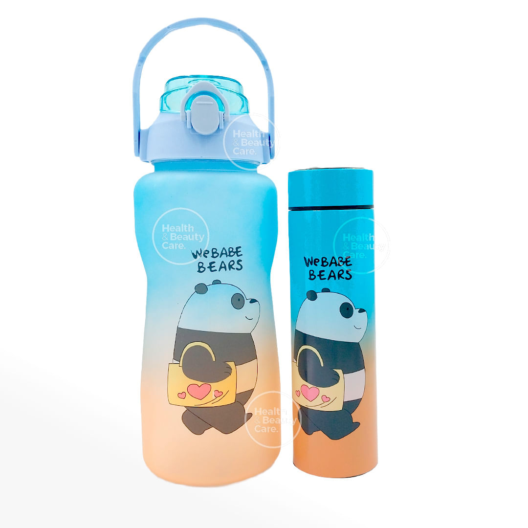 TOMATODO 2 LITROS MAS TERMO DIGITAL 500 ML COLOR CELESTE Y NARANJA