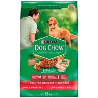 Comida para Perros DOG CHOW Mediano Grande Bolsa 1.5Kg