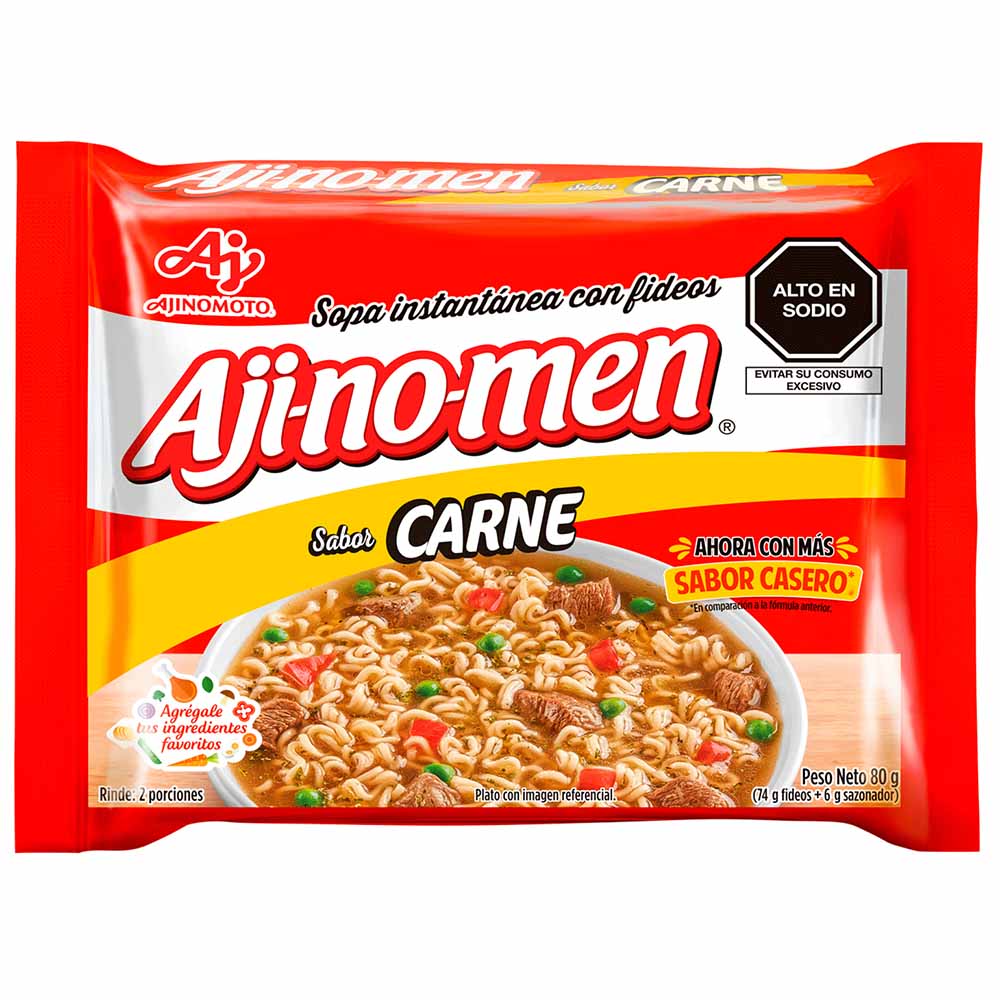 Sopa Instántanea AJINOMEN Sabor a Carne Bolsa 80g