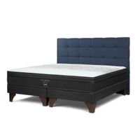 Dormitorio Europeo Tempo King + Respaldo Issey Azul