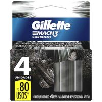 Cartuchos de Afeitadora Recargable GILLETTE Mach3 Carbono Caja 4un