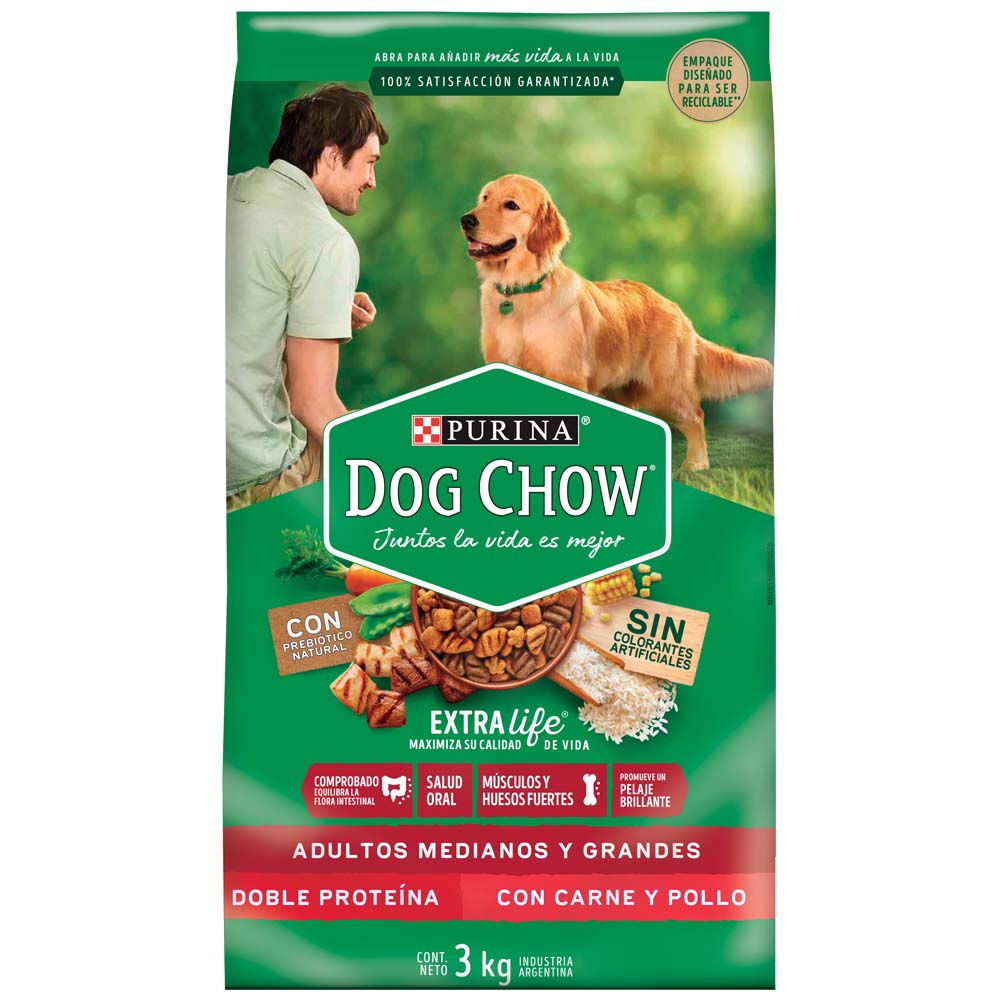 Comida para Perros DOG CHOW Adulto Mediano Grande Bolsa 3Kg
