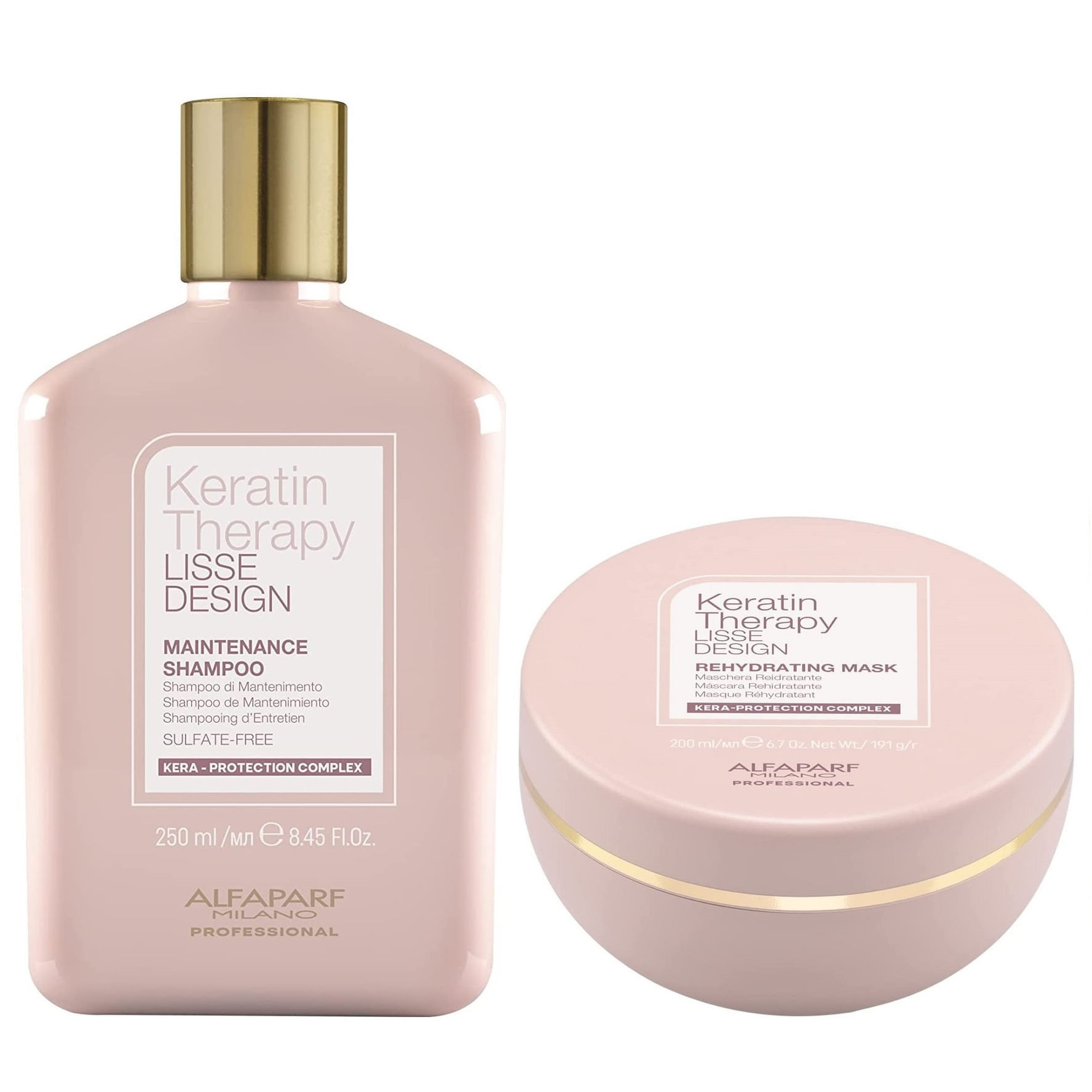 Shampoo Post Alisado Sin Sal + Mascarilla Alfaparf Keratin Therapy