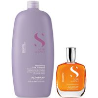Shampoo Anti Frizz Sin Sal 1000ml + Aceite Alfaparf Smooth