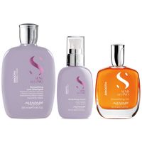 Shampoo Anti Frizz Sin Sal 250ml + Crema + Aceite Alfaparf Smooth