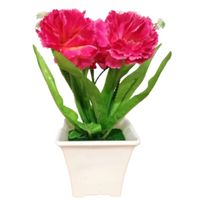 Flor artificial Clavel Planta Artificial con maceta en rosa