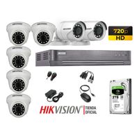 Kit 7 Cámaras Seguridad Hikvision Hd 720P + Disco 2Tb Oferta P2P Hdmi