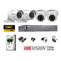 Kit 4 Cámaras Seguridad Hikvision Full Hd 1080P + Disco 1Tb Oferta P2P
